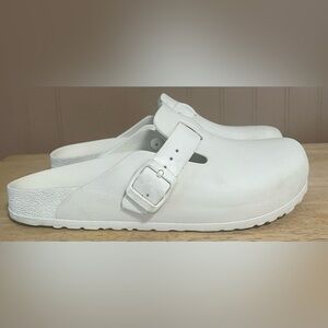 Birkenstock Boston Essentials Clog, white, lightweight, water friendly; size 38